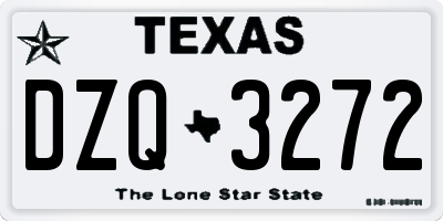 TX license plate DZQ3272