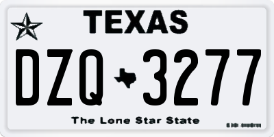 TX license plate DZQ3277