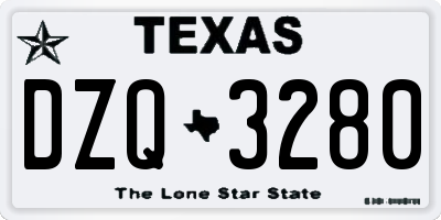 TX license plate DZQ3280