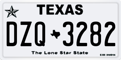 TX license plate DZQ3282