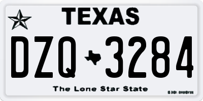TX license plate DZQ3284