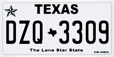 TX license plate DZQ3309