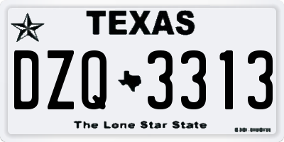 TX license plate DZQ3313