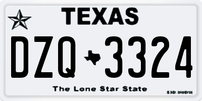 TX license plate DZQ3324