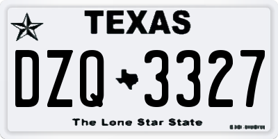 TX license plate DZQ3327