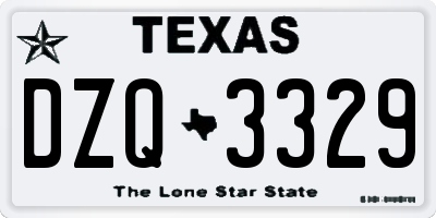 TX license plate DZQ3329