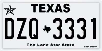 TX license plate DZQ3331