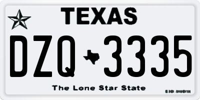TX license plate DZQ3335