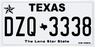 TX license plate DZQ3338