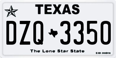 TX license plate DZQ3350