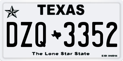 TX license plate DZQ3352