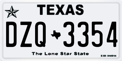 TX license plate DZQ3354