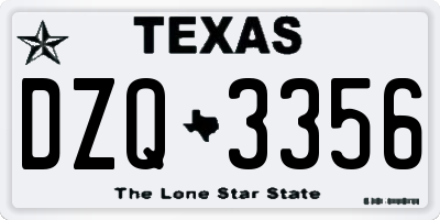 TX license plate DZQ3356