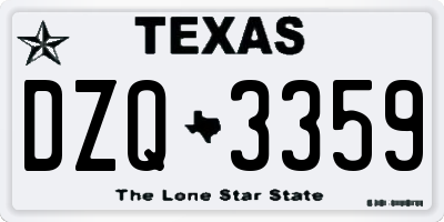 TX license plate DZQ3359