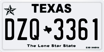 TX license plate DZQ3361