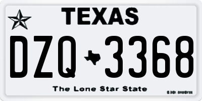 TX license plate DZQ3368