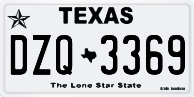 TX license plate DZQ3369