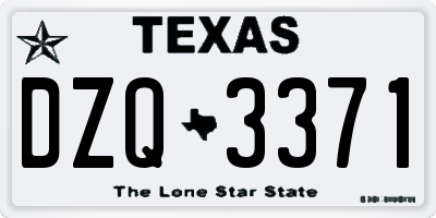 TX license plate DZQ3371
