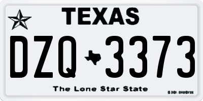 TX license plate DZQ3373