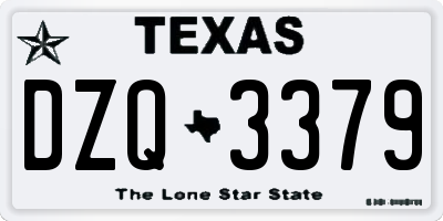 TX license plate DZQ3379