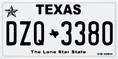 TX license plate DZQ3380