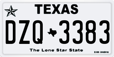 TX license plate DZQ3383