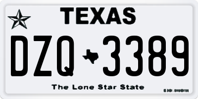 TX license plate DZQ3389
