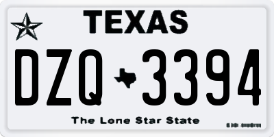 TX license plate DZQ3394