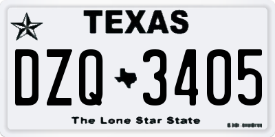 TX license plate DZQ3405