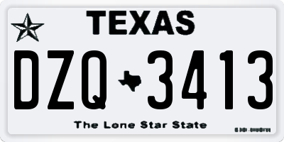 TX license plate DZQ3413