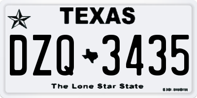 TX license plate DZQ3435