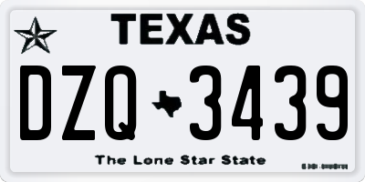 TX license plate DZQ3439