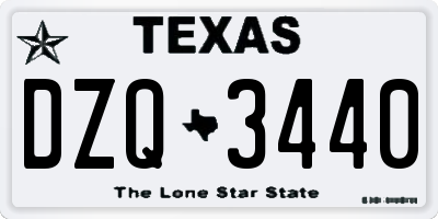 TX license plate DZQ3440