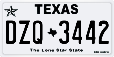 TX license plate DZQ3442