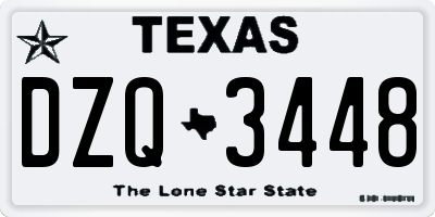 TX license plate DZQ3448