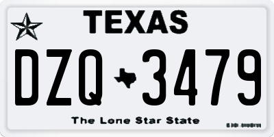 TX license plate DZQ3479