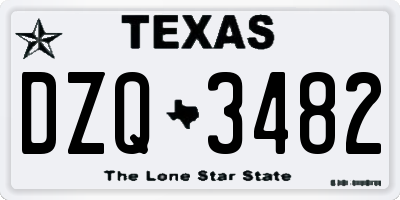 TX license plate DZQ3482