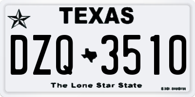 TX license plate DZQ3510