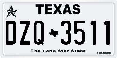 TX license plate DZQ3511