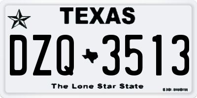 TX license plate DZQ3513