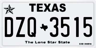 TX license plate DZQ3515
