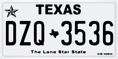 TX license plate DZQ3536