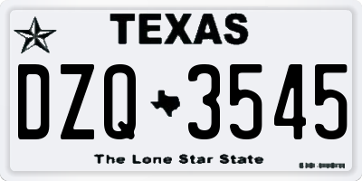 TX license plate DZQ3545