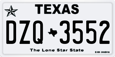 TX license plate DZQ3552