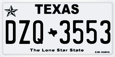 TX license plate DZQ3553