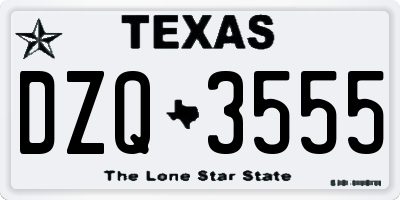 TX license plate DZQ3555