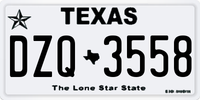 TX license plate DZQ3558