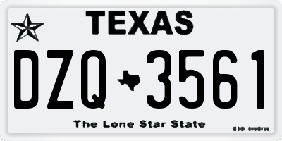 TX license plate DZQ3561
