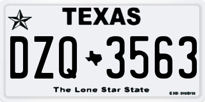 TX license plate DZQ3563