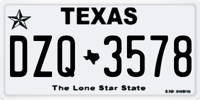TX license plate DZQ3578